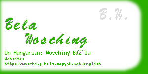 bela wosching business card